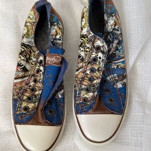 Ed Hardy Blue and Brown Women's Sneakers